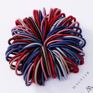 100PCS/Set Girls Candy Colors Nylon Elastic Hair Bands Children Rubber Band Headband Scrunchie Fashion Hair Accessories