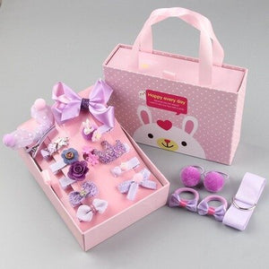 18 Pcs/Box Children Hair Accessories for Girls Hair Clips Headbands Cute Bow Flowers Cartoon Animals Shape Hair Accessories