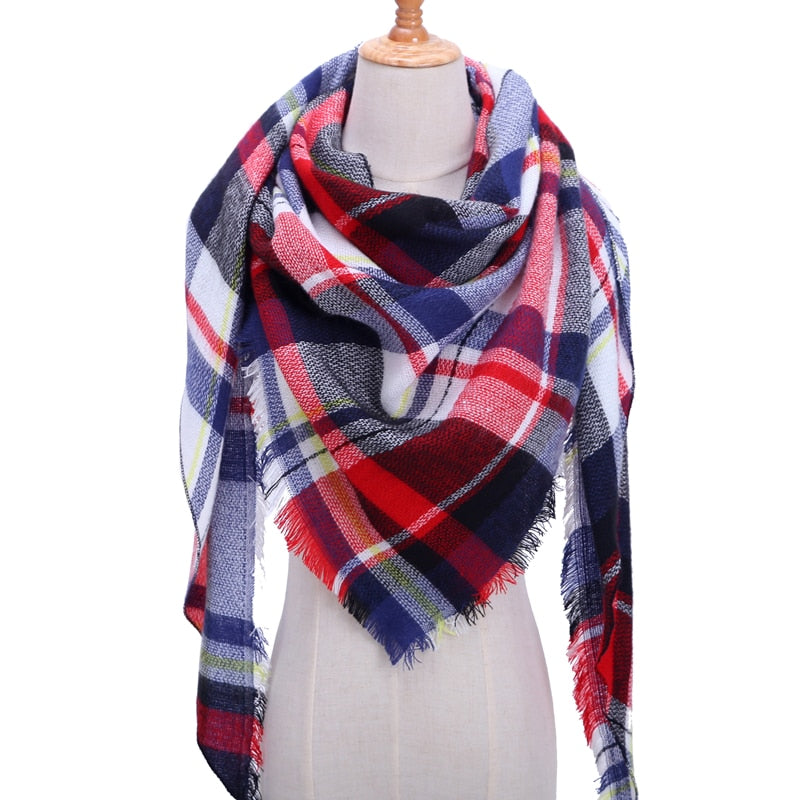 Designer 2020 knitted spring winter women scarf plaid warm cashmere scarves shawls luxury brand neck bandana pashmina lady wrap