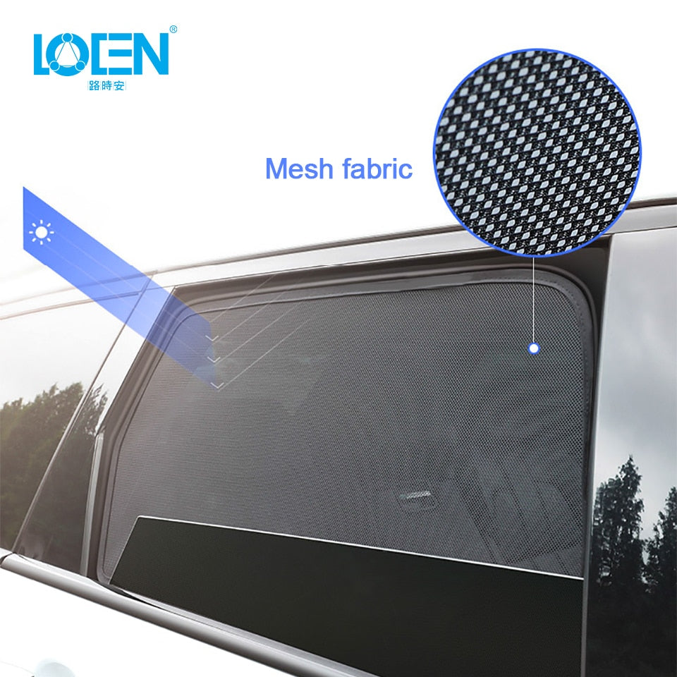 LOEN New Car Arcs Squares Side window Sunshade Windshield Sunshade Cover Shield Curtain Auto Sun Shade Block Anti-UV for SUV Car