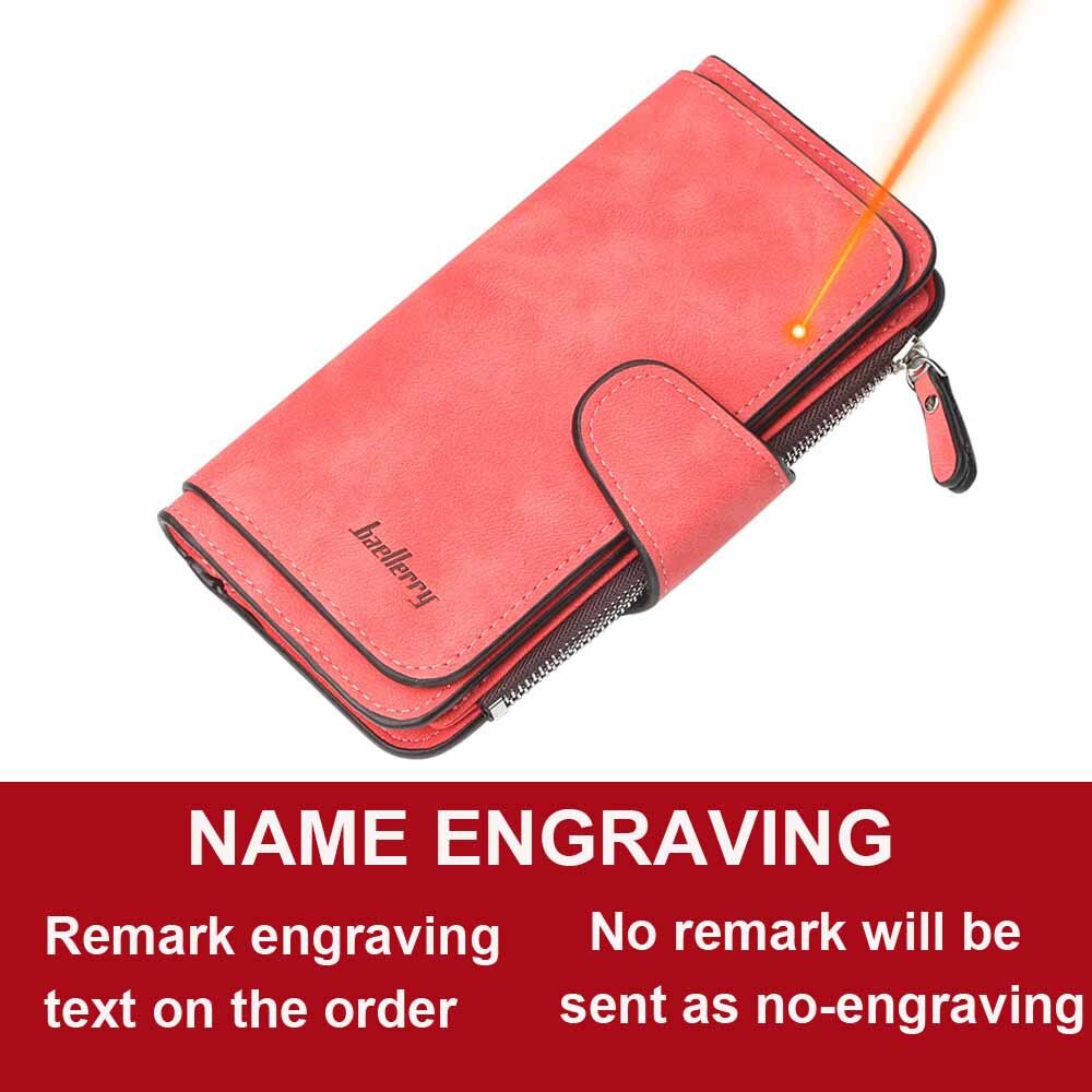 2020 Women Wallets Name Engrave Fashion Long Leather Top Quality Card Holder Classic Female Purse Zipper Wallet For Women