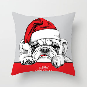Elk Deer Santa Claus Snowman Christmas Cushion Cover Throw Pillow Xmas New Year Decor Home Decoration Polyester Pillowcase 40543