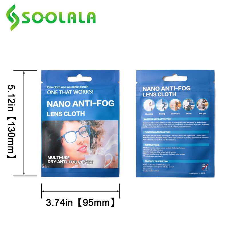 SOOLALA 3pcs Glasses Anti-Fog Cloth 15x14.5cm Microfiber Eyeglasses Cleaner For Lenses Eyewear Accessories Anti-Fogging Cloth