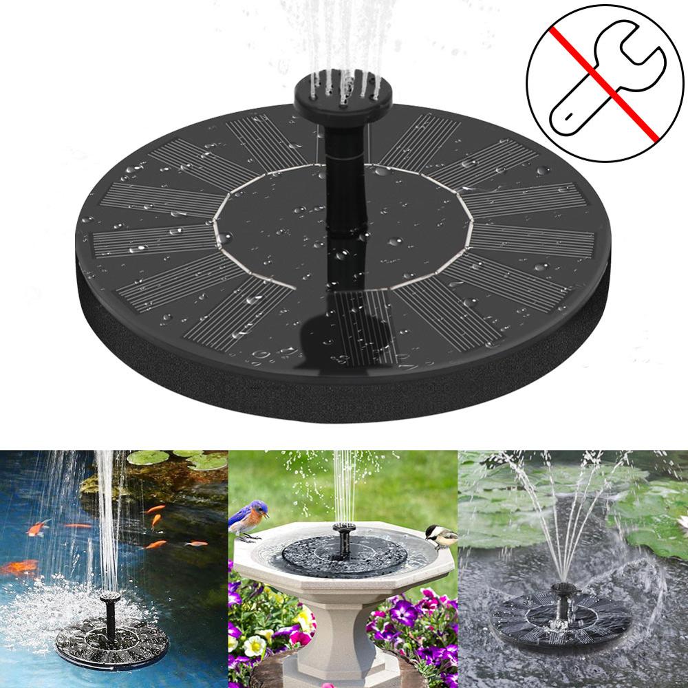 Solar Powered Fountain Garden Pool Pond Decoration Solar Panel Floating Fountain Water Pump Outdoor Bird Bath Fountain