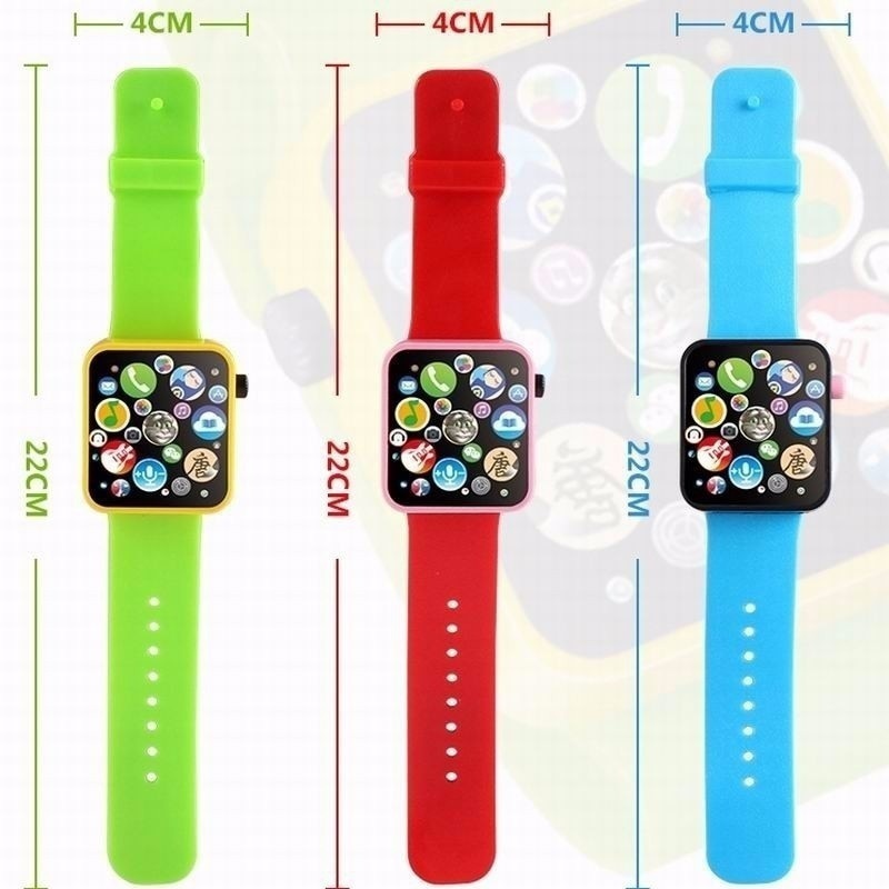 Nouveau 6 couleur multifonctionnel écran tactile simulé montre enfant en bas âge enfants en plastique montre numérique analogique montre intelligente éducation jouet