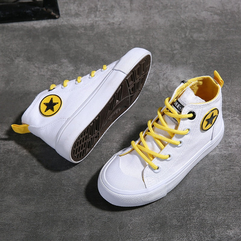 Kids Shoes High Top Canvas Shoes Baby Girls Boys Shoes Non-slip Rubber Sole Basketball Shoes Girls Children's Shoes Sneakers
