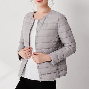 2020 Women‘s Autumn Down Jacket Female Ultra Thin Plus Size Pink Down Jackets Ultra Light Warm Coat Short Jackets Women Tops