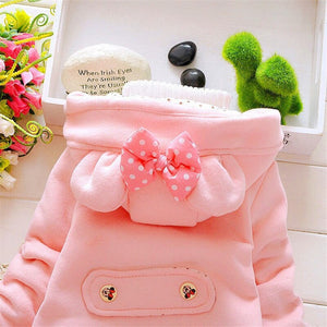 Infantile bébé filles décontracté épaississement laine manteaux pour enfants à capuche chemise bow poche vêtements d'extérieur pour fille vestes vêtements