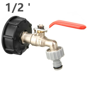 IBC Tank Adapter S60X6 1/2" Garden Hose Faucet Water Tank Hose Connector 3/4" Garden Tap Replacement Connector Fitting Valve