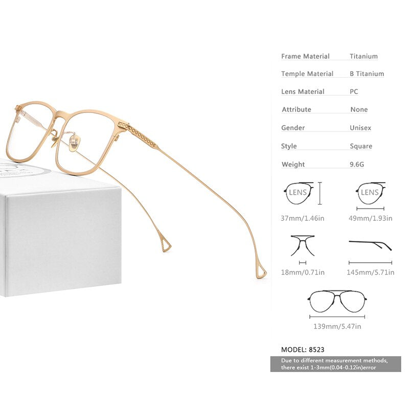 FONEX Pure Titanium Glasses Frame Men 2020 New Prescription Eye Glasses for Men Square Eyeglasses Myopia Optical Eyewear 8523