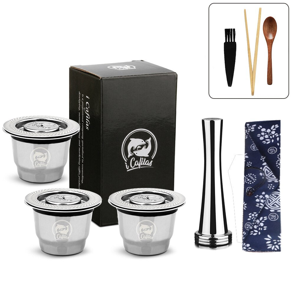 iCafilas For Nespresso Reutilisable Refillable Capsule Crema Espresso Reusable New Refillable For Nespresso