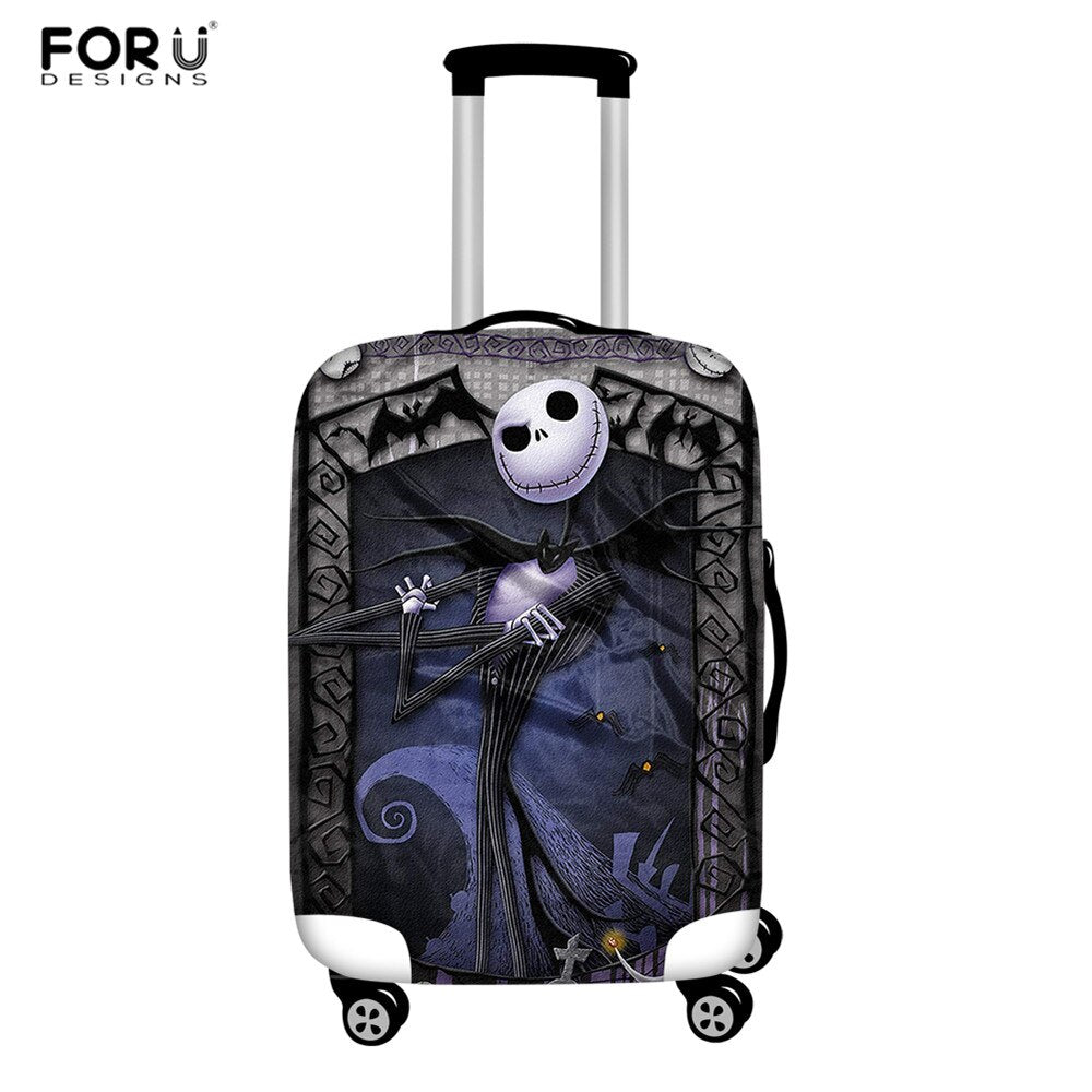 FORUDESIGNS Jack Skellington Brand Design Luggage Cover Protector Nightmare Before Christmas Print Travel Elastic Suitcase Cases