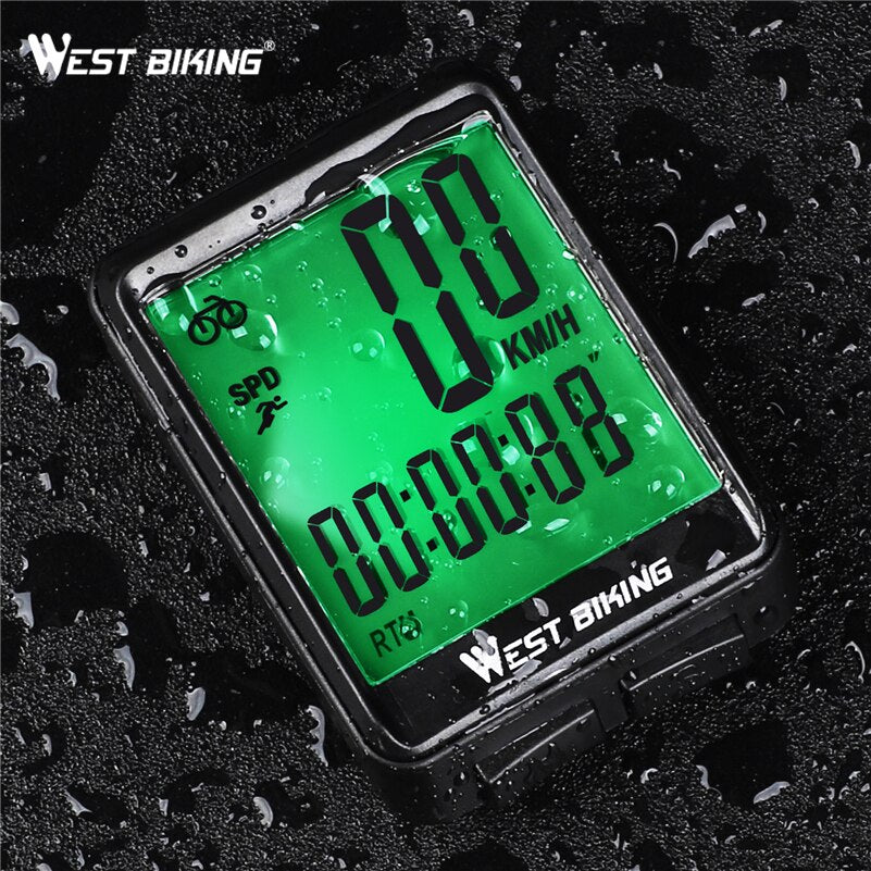 WEST BIKING Bicycle Computer Wireless Wired Cycling Computer Bicycle Speedometer LED Digital Rate Road MTB Bike Stopwatch