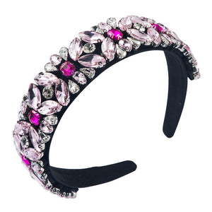 CN Baroque Full Crystal Hair Bands For Women Luxury Padded Diamond Headband Hair Hoop Christmas Gifts Christmas Hair Accessories