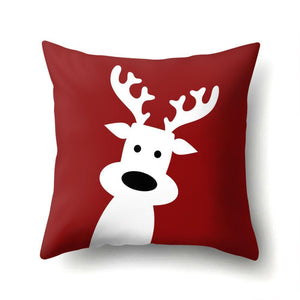 Elk Deer Santa Claus Snowman Christmas Cushion Cover Throw Pillow Xmas New Year Decor Home Decoration Polyester Pillowcase 40543
