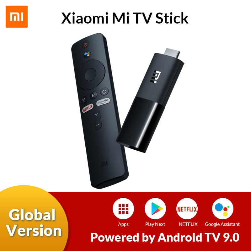 Original Global Xiaomi Mi TV Stick Android TV 9.0 Quad Core 1080P HD Audio Decoding Chromecast Netflix Smart TV Stick 1GB 8GB