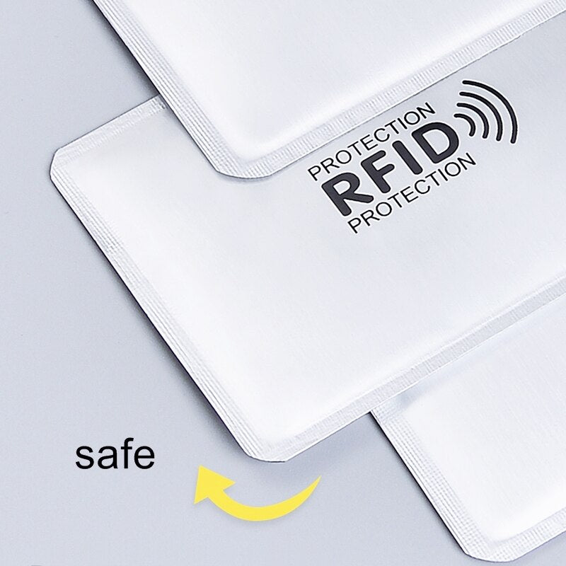 10pcs Anti RFID Blocking Reader Lock Card Holder ID Bank Card Case Protector Aluminium Metal Smart Anti-theft Credit Card Holder