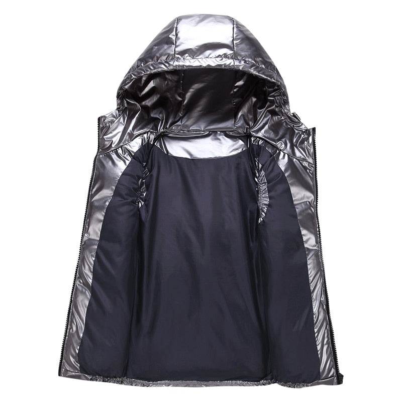 Women Winter Vests Hooded 2020 New Short Bright Color Vest Cotton Padded Jacket Sleeveless Female Winter Waistcoat Vest