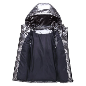 Women Winter Vests Hooded 2020 New Short Bright Color Vest Cotton Padded Jacket Sleeveless Female Winter Waistcoat Vest
