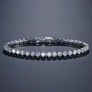 solid 925 sterling silver 4mm 17cm 19CM CZ tennis bracelet bangle for women wedding fashion jewelry wholesale party gift S4777