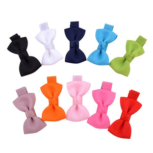 40 pcs/lot Cute Mini Hair Bows With Clip For Baby Girls Hair Clips Tie Solid Ribbon Barrettes Kids Hairpins Headwear Accessories