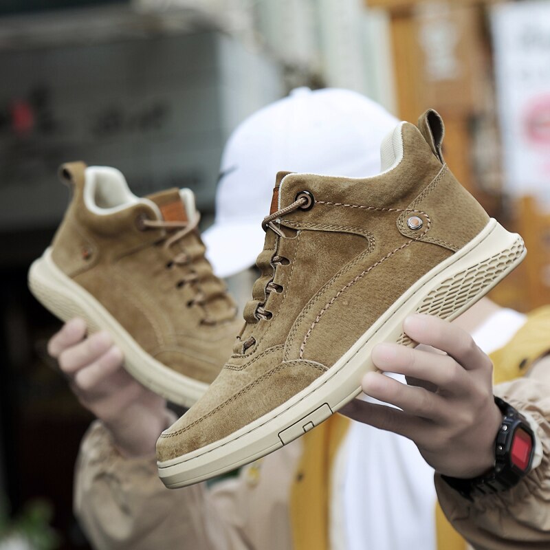 Men Shoes fashion Genuine Leather Loafers Breathable Autumn lace up comfortable Casual Shoes Outdoor Men Sneakers shoes o4