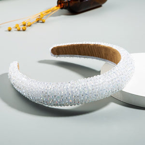CN Baroque Full Crystal Hair Bands For Women Luxury Padded Diamond Headband Hair Hoop Christmas Gifts Christmas Hair Accessories