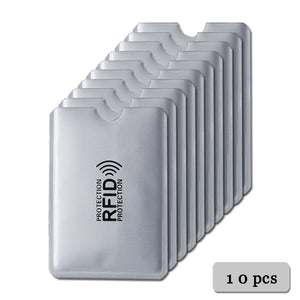 10pcs Anti RFID Blocking Reader Lock Card Holder ID Bank Card Case Protector Aluminium Metal Smart Anti-theft Credit Card Holder