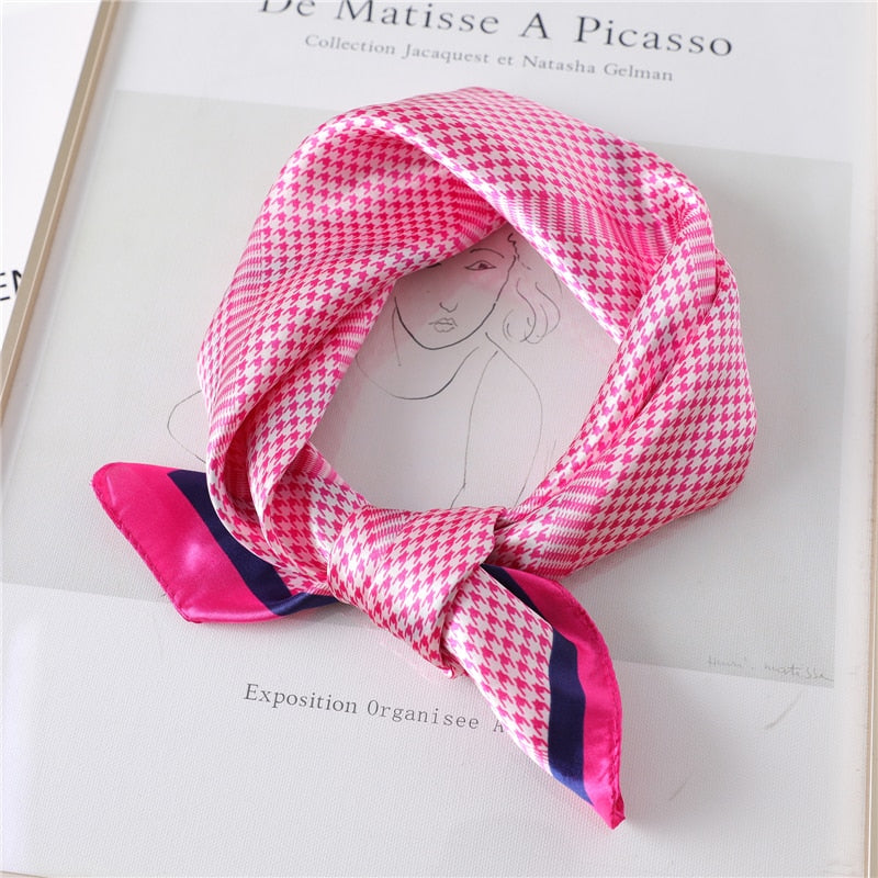 Women Square Silk Scarf Chiffon Satin Lady Hair Neck Foulard  Scarves Shawl Wrap Female Bandana Head Kerchief Hijab Headband