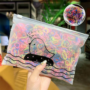 100PCS/Set Girls Candy Colors Nylon Elastic Hair Bands Children Rubber Band Headband Scrunchie Fashion Hair Accessories