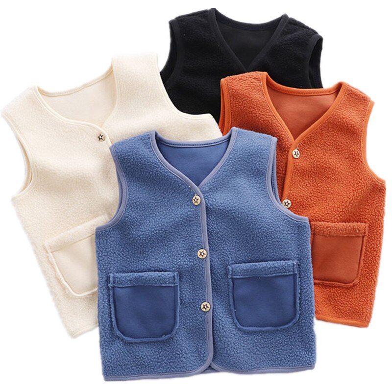 Gilet Double enfant bébé gilet fille et garçon gilet en peluche en automne et en hiver bébé fille vêtements d'hiver enfant en bas âge fille gilet