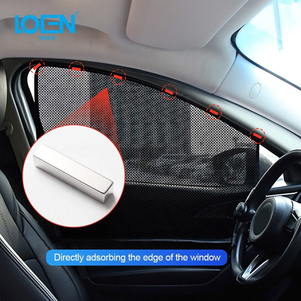 LOEN New Car Arcs Squares Side window Sunshade Windshield Sunshade Cover Shield Curtain Auto Sun Shade Block Anti-UV for SUV Car