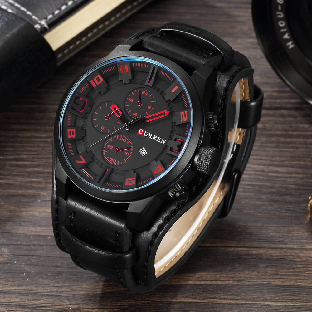 CURREN Top marque de luxe hommes montres hommes horloges Date Sport militaire horloge bracelet en cuir Quartz affaires hommes montre cadeau 8225