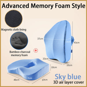 Memory Foam Seat Cushion Orthopedic Pillow Coccyx Office Chair Cushion Support Waist Back Cushion Car Seat Hip massage Pad Sets