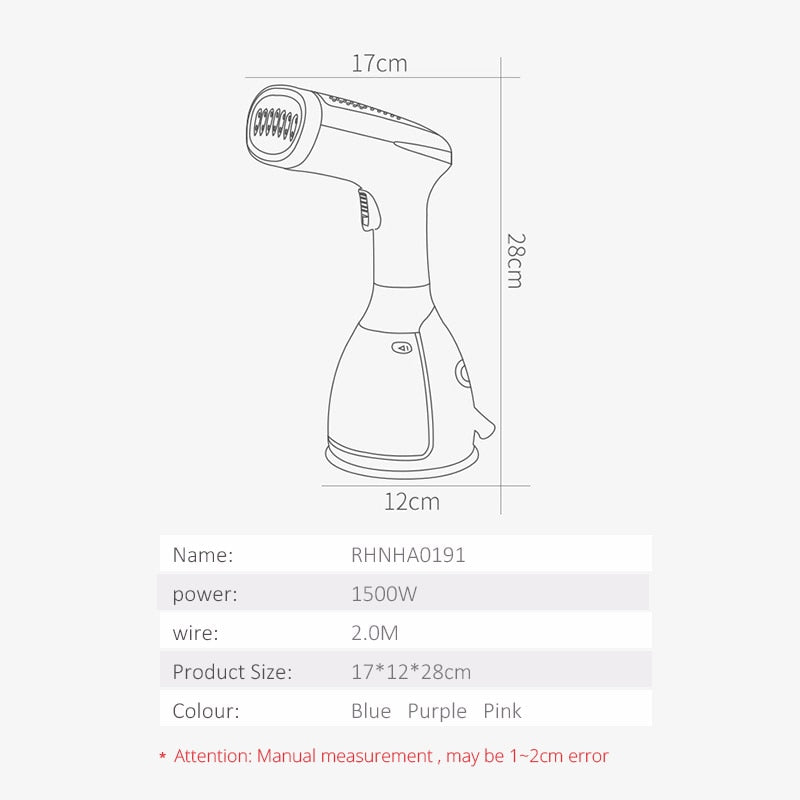 New 280ml Handheld Fabric Steamer 15 Seconds Fast-Heat 1500W Powerful Garment Steamer for Home Travelling Portable Steam Iron