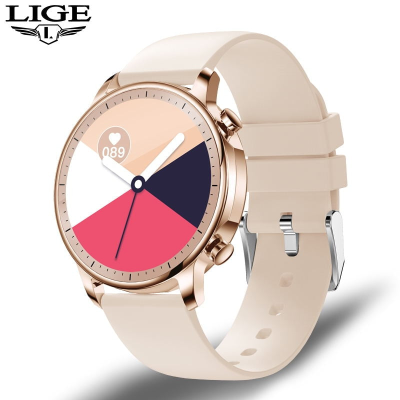 LIGE ladies smart watch ladies full touch fitness tracker Heart Rate Monitor IP67 waterproof Blood oxygen smart man Smartwatch