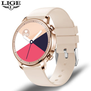 LIGE ladies smart watch ladies full touch fitness tracker Heart Rate Monitor IP67 waterproof Blood oxygen smart man Smartwatch