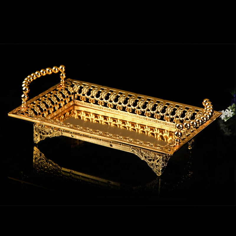 IMUWEN Storage Tray Fruit Plate Jewelry Display Metal Cake Stand Supplies Wedding Plates Party Tableware Home Table Decor