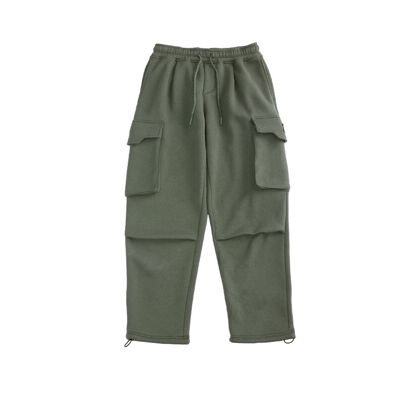 INFLATION Loose Fit Men Sweatpants In Pure Color 2020 Autumn Winter Retro Warm Sweatpants Men Streetwear Men Casual Pants 3232W