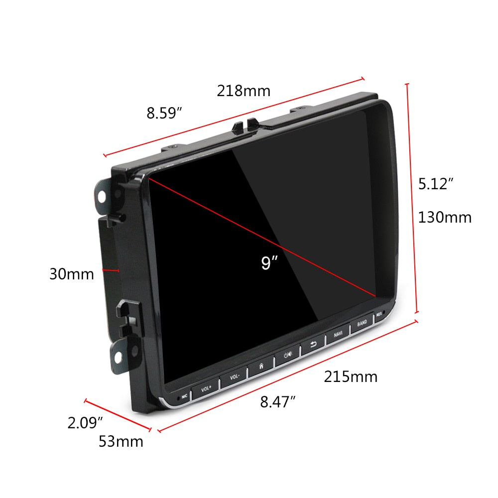 Podofo Android 8.1 Car Radio Stereo 9'' Multimedia Player Autoradio Mirror Link for VW Passat Golf MK5 MK6 Jetta Touran Seat
