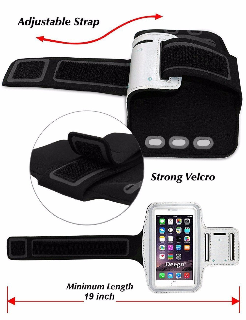 Sacs de course hommes femmes brassards écran tactile téléphone portable bras bande coque de téléphone accessoires de sport pour 4-5.7 pouces Smartphone
