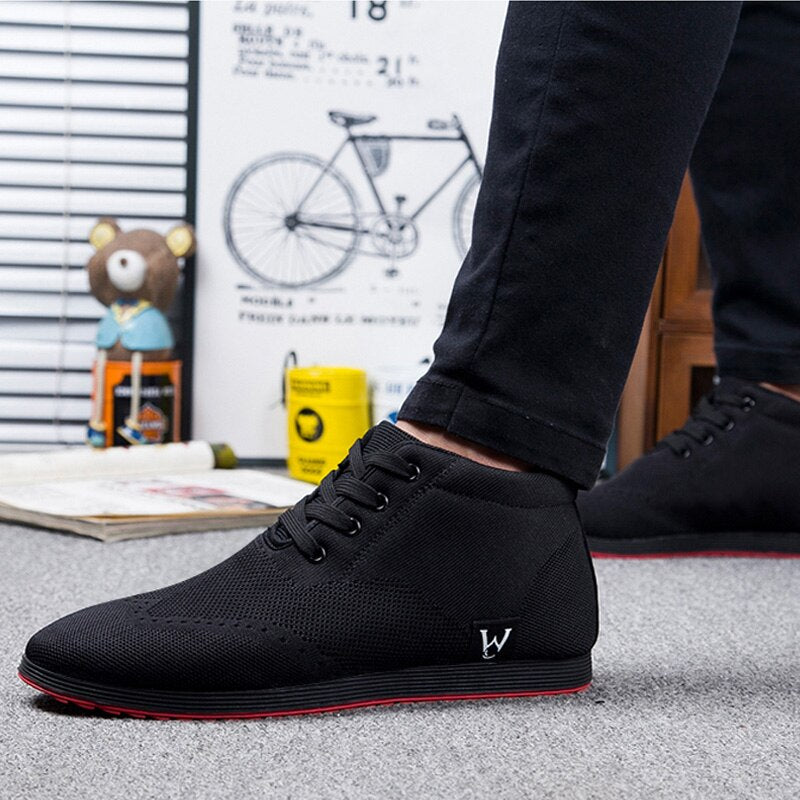 QFFAZ haut hommes chaussures respirant hommes chaussures décontractées à lacets baskets chaussures 2020 mode chaussures plates Zapatillas Hombre