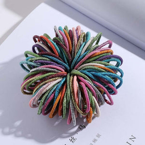 100PCS/Set Girls Candy Colors Nylon Elastic Hair Bands Children Rubber Band Headband Scrunchie Fashion Hair Accessories