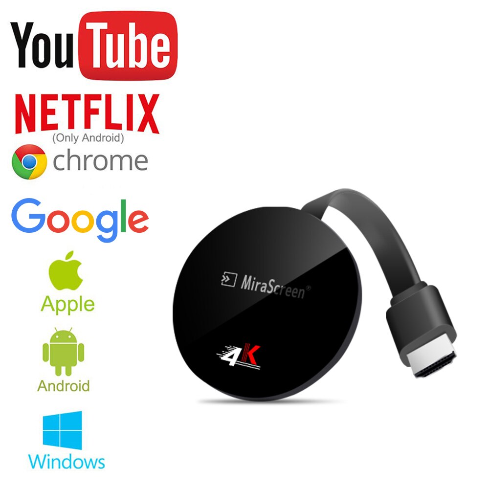 4K Ultra bâton de télévision sans fil WiFi affichage Dongle récepteur Original Chromecast 2 3 Chrome Google Home HDMI HD DLNA Miracast Android