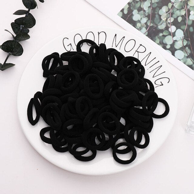100PCS/Set Girls Candy Colors Nylon Elastic Hair Bands Children Rubber Band Headband Scrunchie Fashion Hair Accessories