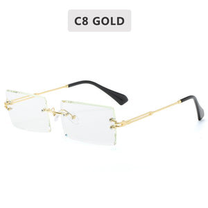 2020 Retro Sunglasses Women Brand Designer Fashion Rimless Gradient Sun Glasses Shades Cutting Lens Ladies Frameless Eyeglasses