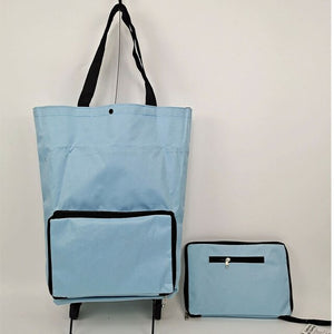 Portable Women Shopping Bag Folding Grocery Shopping Wheel Bag Small Pull Cart Buy Vegetables Food Storage Bag Organizer Tug Bag