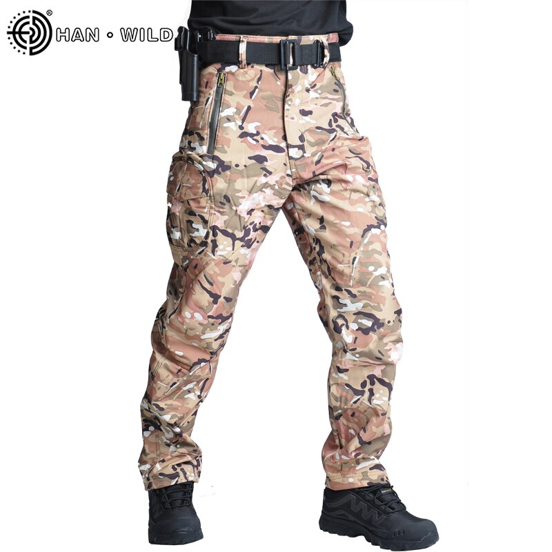 HAN sauvage militaire pantalon tactique Camouflage hommes Rip-stop épais polaire Combat pantalon militaire travail armée tenue pantalon de chasse