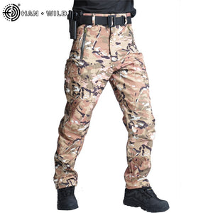 HAN sauvage militaire pantalon tactique Camouflage hommes Rip-stop épais polaire Combat pantalon militaire travail armée tenue pantalon de chasse