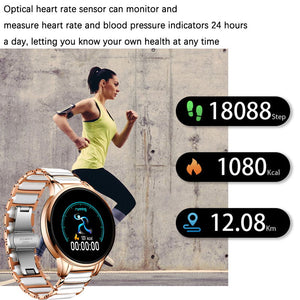 LIGE Luxury Smart Watch Women Waterproof Sports Fitness Tracker For Android ios Reloj inteligente Ceramic Strap smart watch Men